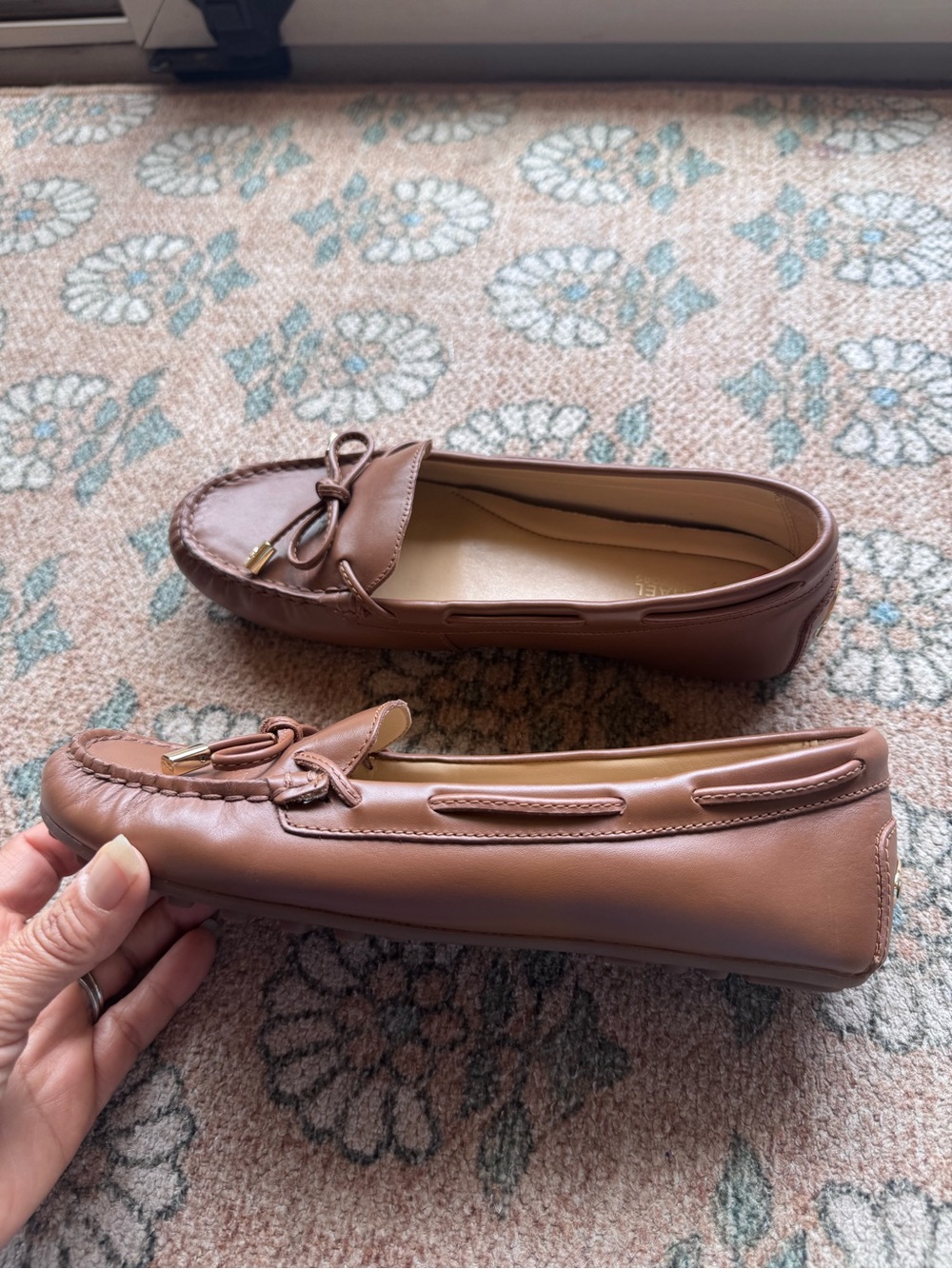 Michael Michael Kors Brown Leather Driving loafers Moccasins size 7 - Picture 7 of 9